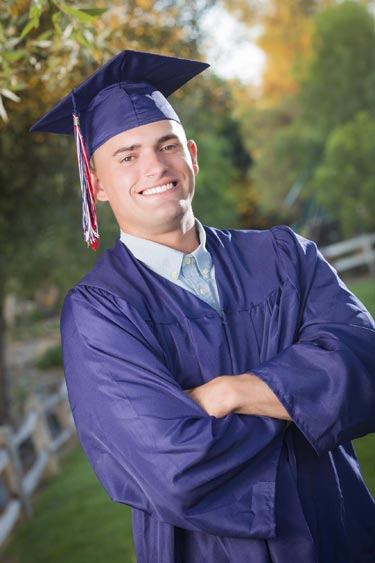 Picture of a veteran graduating from college.