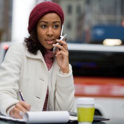 Girl-with-beanie-talking-on-phone