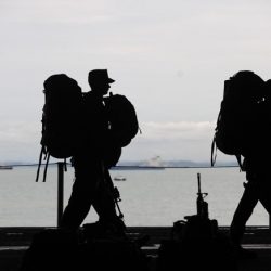 Image of men leaving for military duty